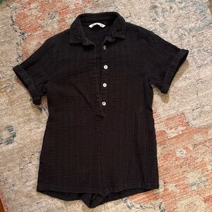 Zara Chic Black Button-Up Jumpsuit